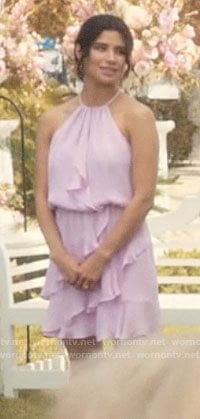 Lina's pink ruffled dress on Jane the Virgin