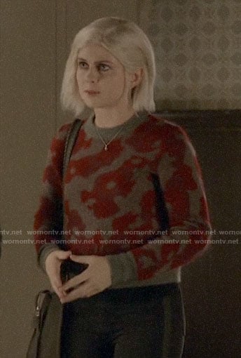 Liv's grey and red printed sweater on iZombie