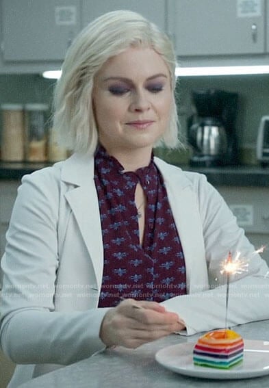 Liv's purple bug print blouse on iZombie