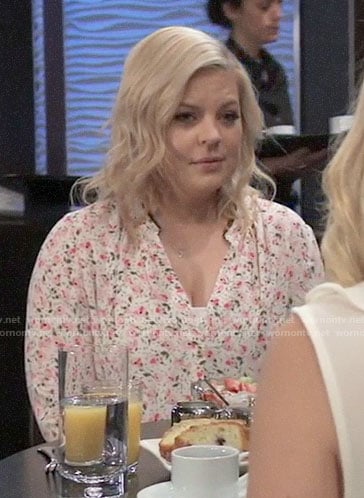 Maxie's white floral blouse on General Hospital