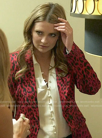 Mischa's red leopard print blazer on The Hills New Beginnings