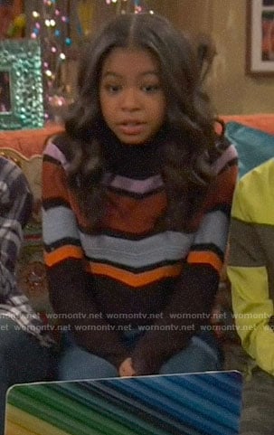 Nia's chevron sweater on Ravens Home