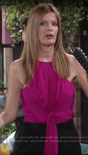 Phyllis's pink tie-front top on The Young and the Restless