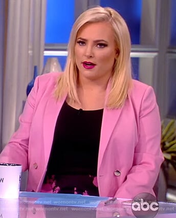 Meghan's pink blazer and floral pants on The View