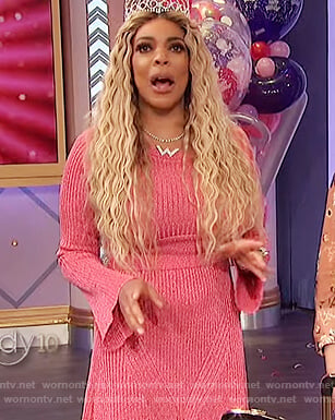 Wendy's pink ribbed dress on The Wendy Williams Show
