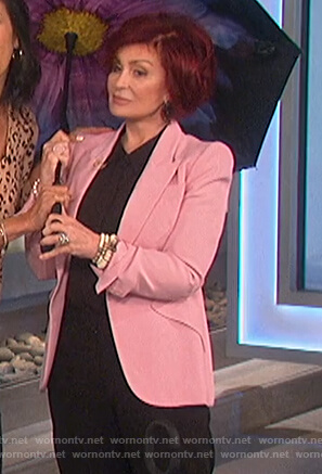 Sharon's pink single breasted blazer on The Talk