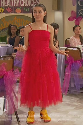 Tess's red tulle dress on Ravens Home