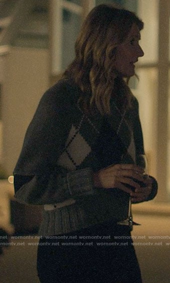 Renata's grey argyle sweater on Big Little Lies