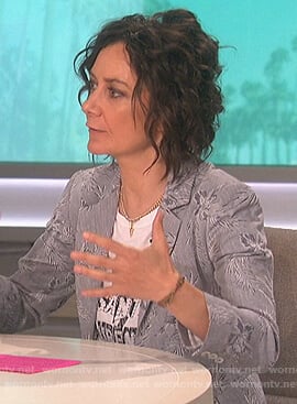 Sara's white Saint Laurent tee on The Talk