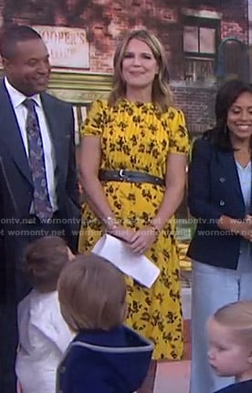 Savannah's yellow floral pintuck dress on Today