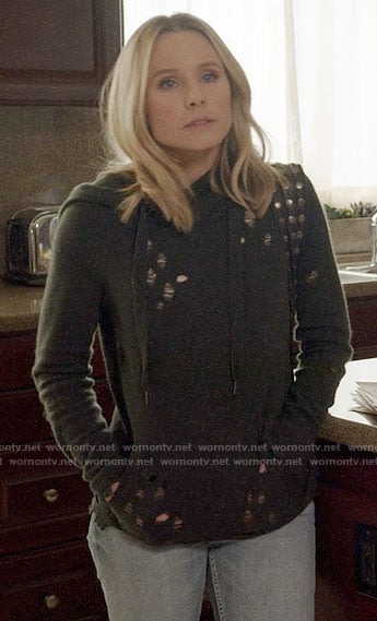 Veronica's grey distressed hoodie on Veronica Mars