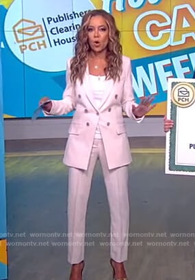 Sunny's white double breasted blazer and pants on The View