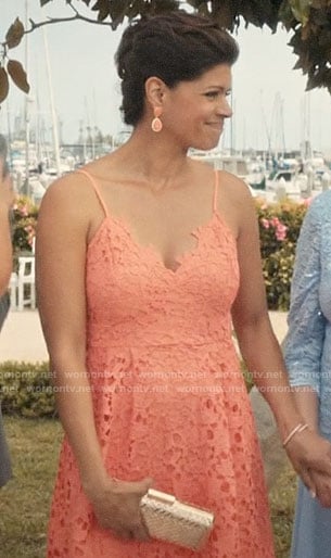 Xiomara's coral lace dress on Jane the Virgin