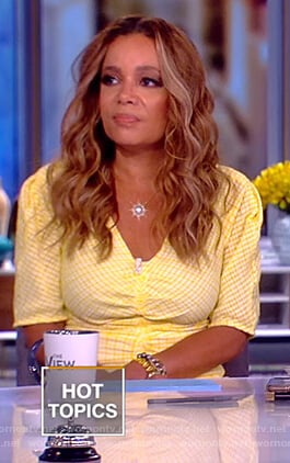 Sunny's yellow ruched dress on The View