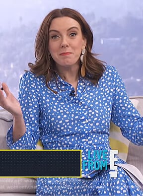Melanie's blue printed shirtdress on E! News