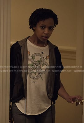 Ani's white snake Lust top on 13 Reasons Why
