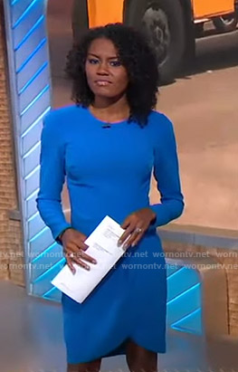 Janai's blue tulip hem dress on Good Morning America
