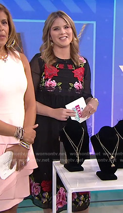 Jenna's black floral embroidered dress on Today