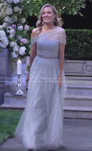 Abby's blue maid of honor dress on The Young and the Restless