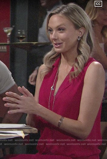Abby's pink draped top and jeans on The Young and the Restless