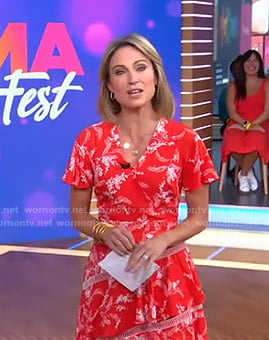 Amy's red floral dress on Good Morning America