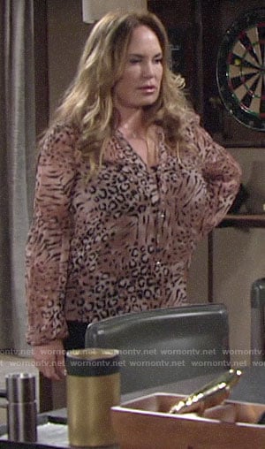 Anita's animal print blouse on The Young and the Restless