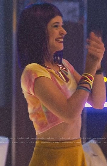 Atria's tie dye velvet crop top on Pandora