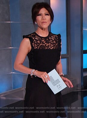 Julie Chen's black lace dress on Big Brother