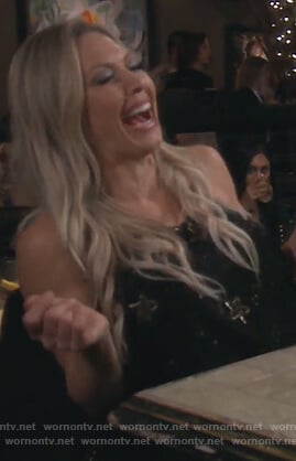 Braunwyn's black star embellished tank on The Real Housewives of Orange County