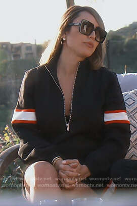 Kelly's black striped mini dress on The Real Housewives of Orange County
