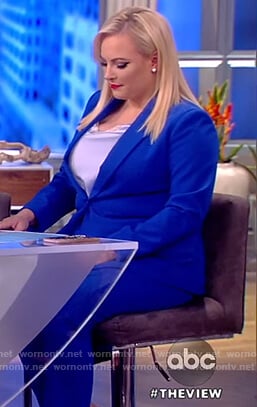 Meghan's blue blazer and pants on The View