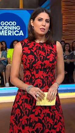 Cecilia's black and red floral dress on Good Morning America