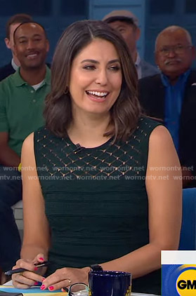 Cecilia's green sleeveless knit dress on Good Morning America