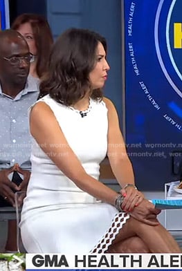 Cecilia's white laser-cut dress on Good Morning America