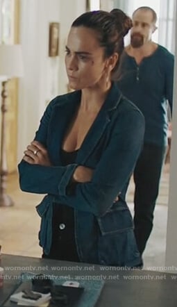 Teresa's denim blazer on Queen of the South