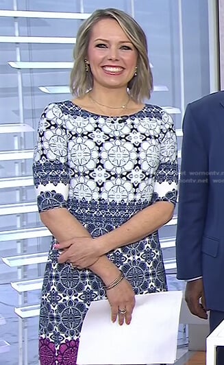 Dylan's white medallion print dress on Today