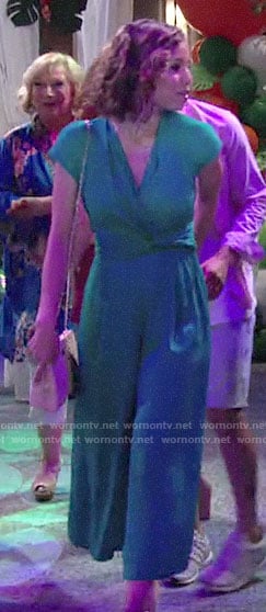 Elena's green jumpsuit on The Young and the Restless