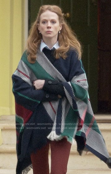 Gemma's stripe poncho on Four Weddings and a Funeral