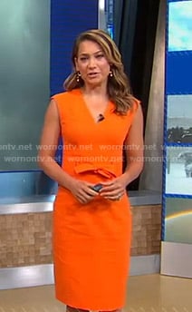 Ginger's orange tie waist dress on Good Morning America