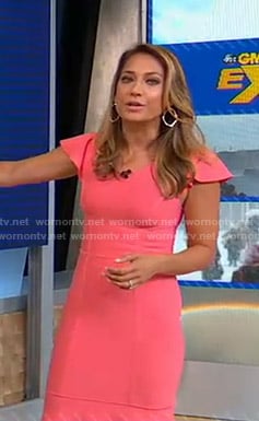 Ginger's pink ruffle short sleeve dress on Good Morning America