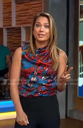 Ginger's printed sleeveless top on Good Morning America