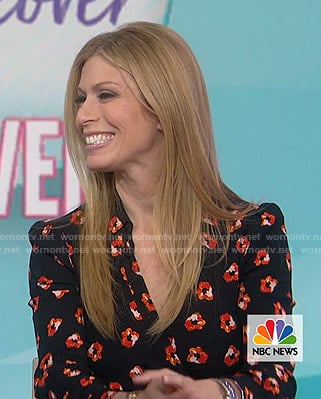 Jill's black floral wrap dress on Today