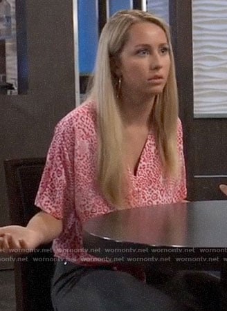 Josslyn's red leopard print top on General Hospital