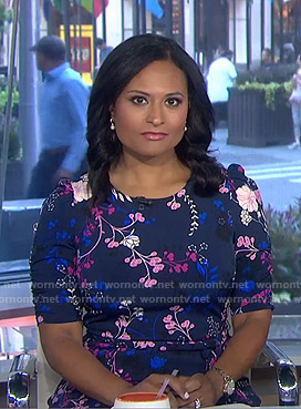 Kristen's navy floral dress on Today