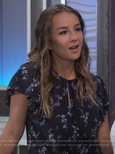 Kristina's blue floral top on General Hospital
