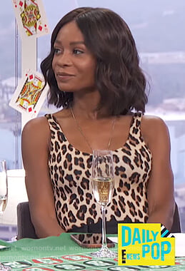 Zuri's leopard jumpsuit on E! News Daily Pop