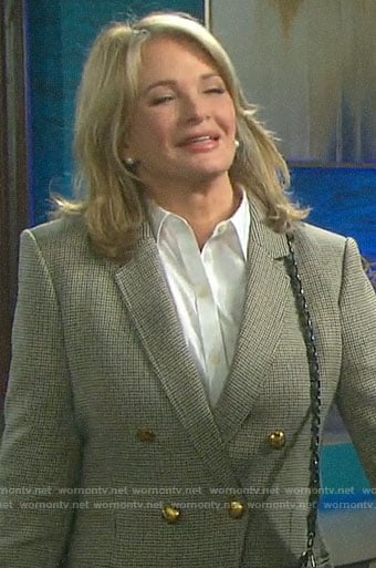 Marlena's checked double-breasted blazer on Days of our Lives