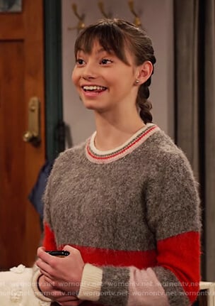 Molly's gray striped sweater on No Good Nick