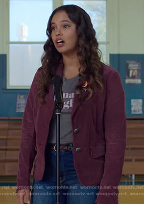 Jessica's purple blazer on 13 Reasons Why