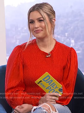 Carissa's red smocked top on E! News